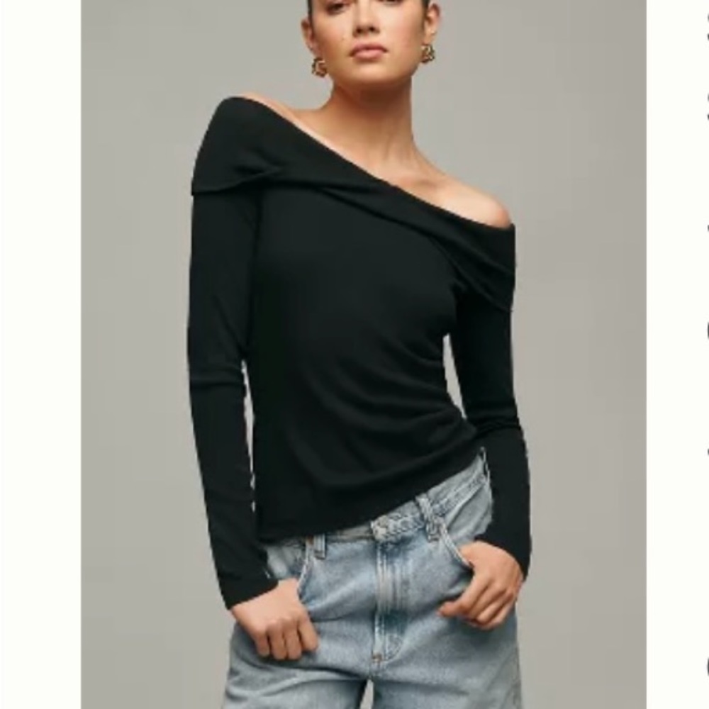 Pilcro Off The Shoulder Long Sleeve Top